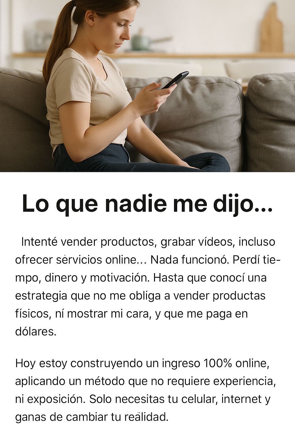Mujer trabajando desde casa